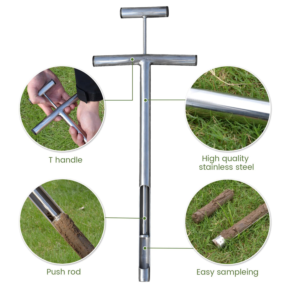 Lichtund ejector rod pushing soil core out for clean sample removal