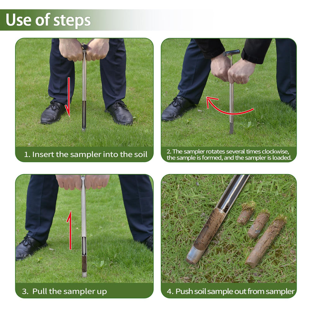 Lichtund clear reusable sample bags holding a soil core for transport