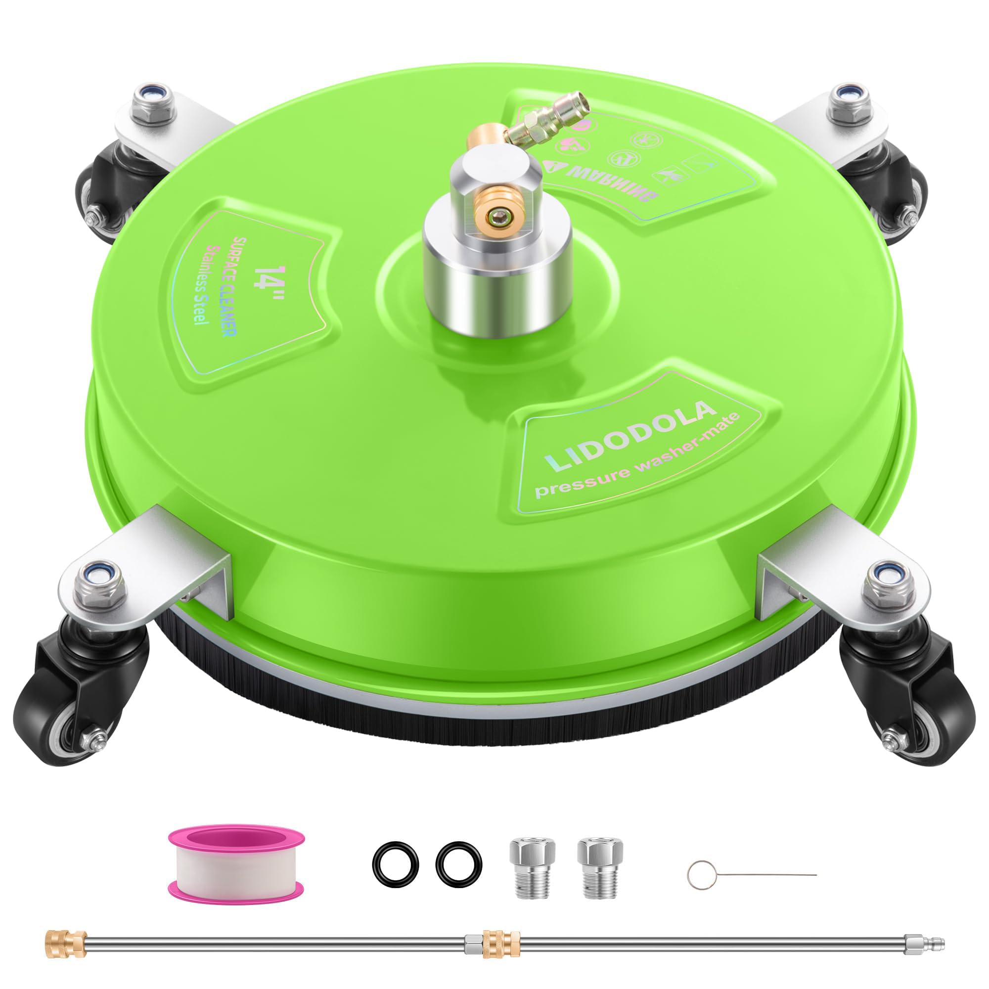LidoDola front view of 14-inch surface cleaner showing robust design and fast cleaning