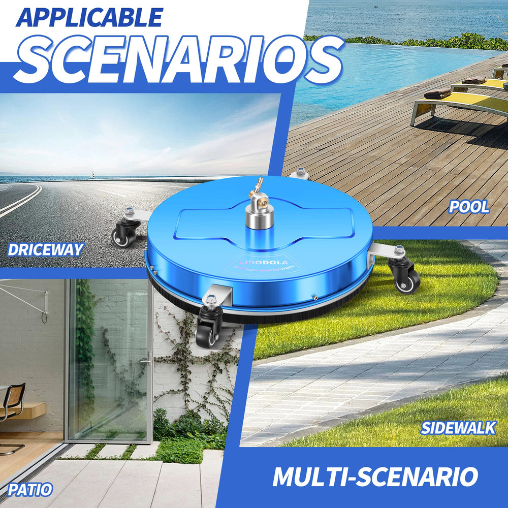 LidoDola in use on driveway illustrating large-area cleaning and time-saving benefit