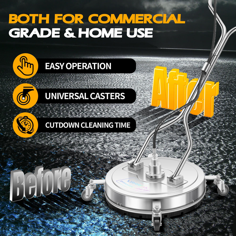 LidoDola surface cleaner in use on driveway speeding up area cleaning