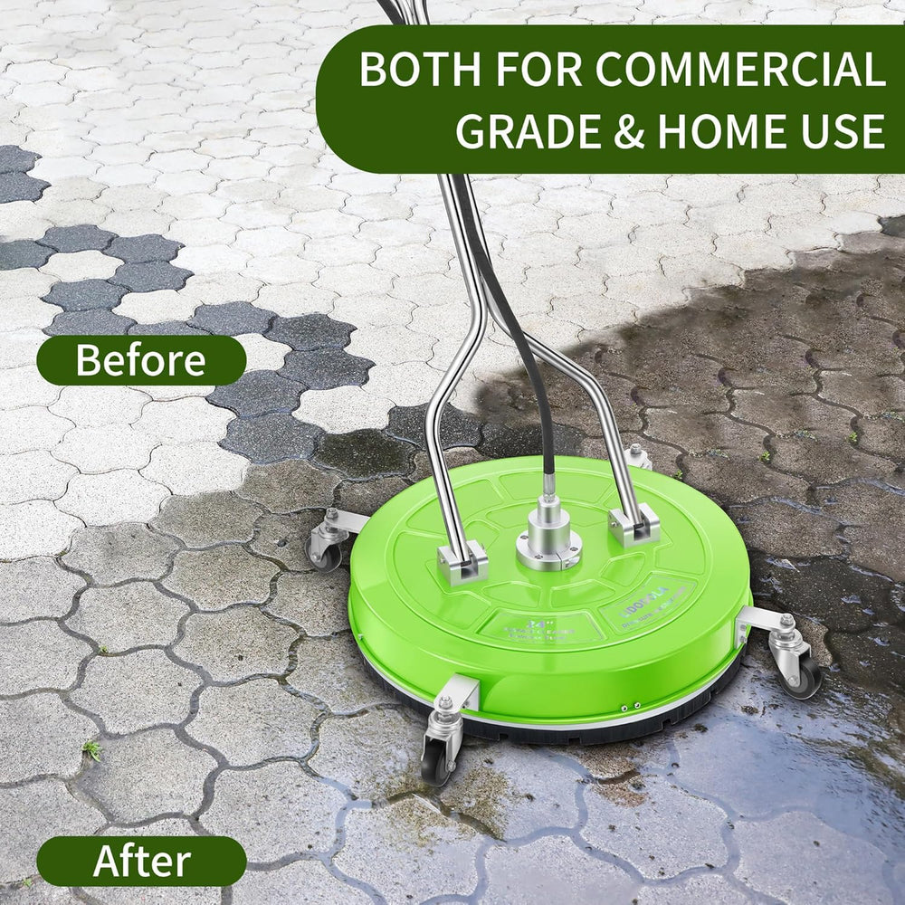 LidoDola next to pressure-washer wand illustrating time-saving scale benefit