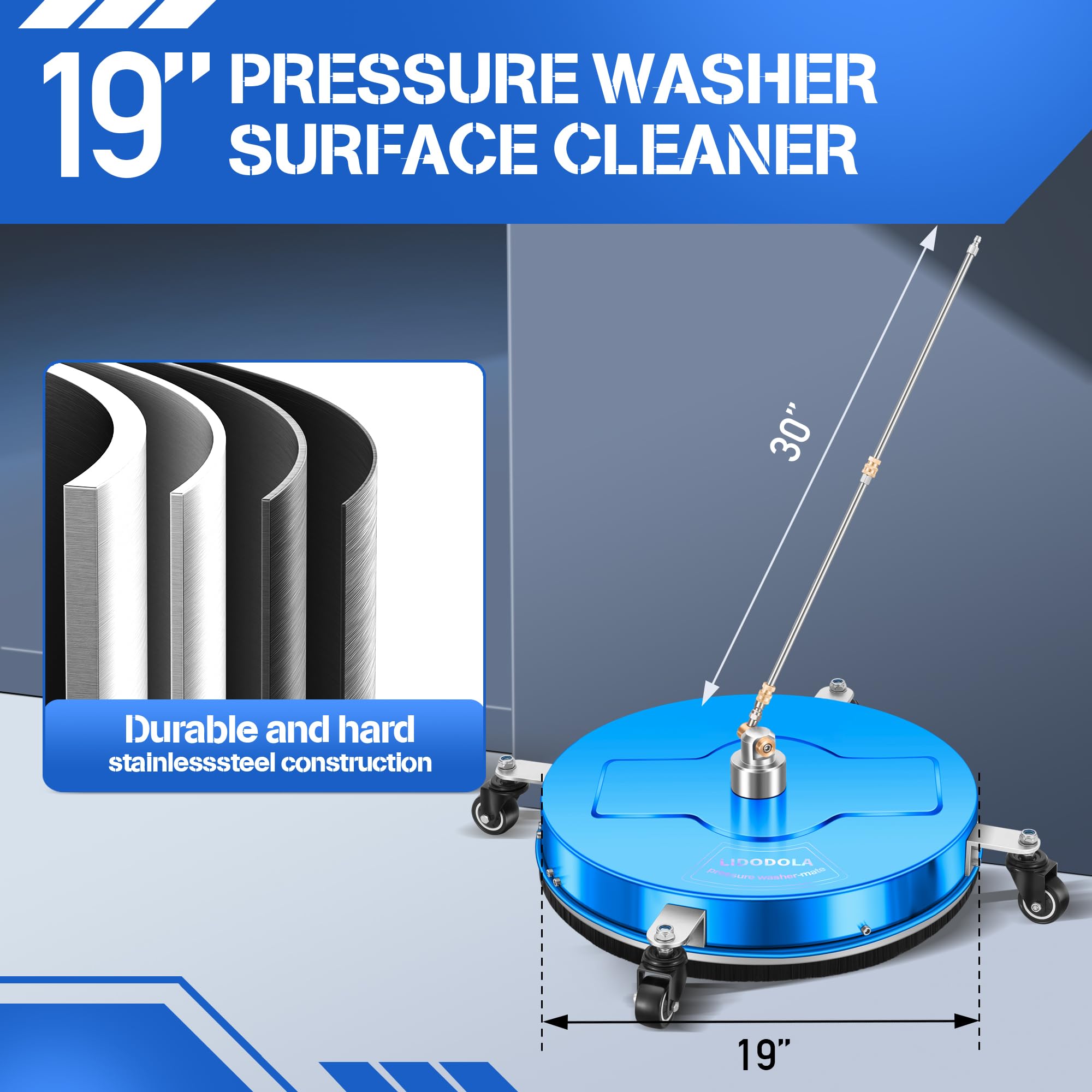 LidoDola splash skirt and wheels highlighting reduced overspray and smooth maneuvering