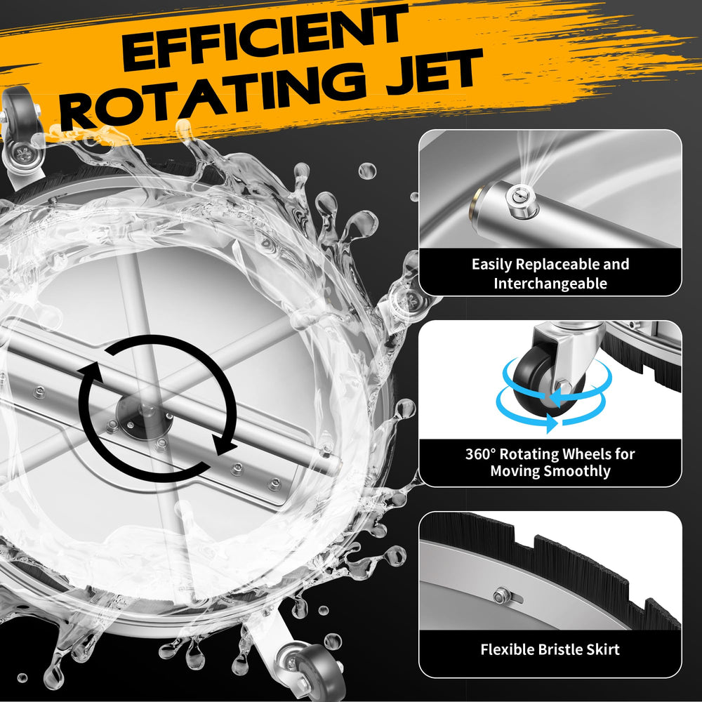 LidoDola rotating dual nozzles underside view delivering fast, streak-free cleaning
