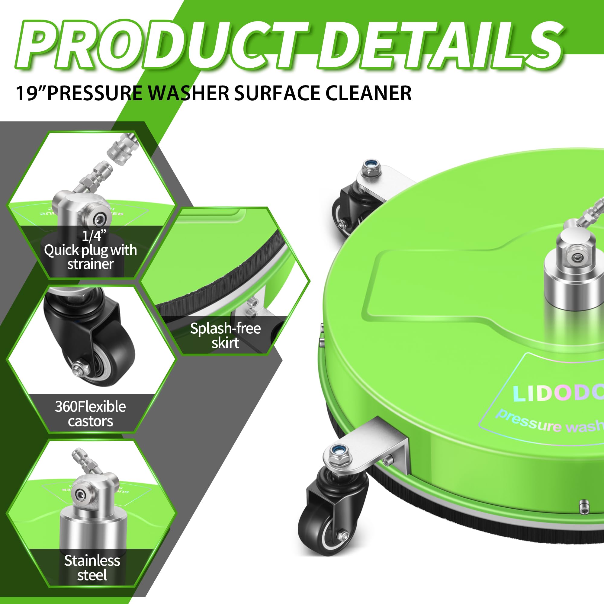 LidoDola weighted base and splash skirt reducing overspray and lift