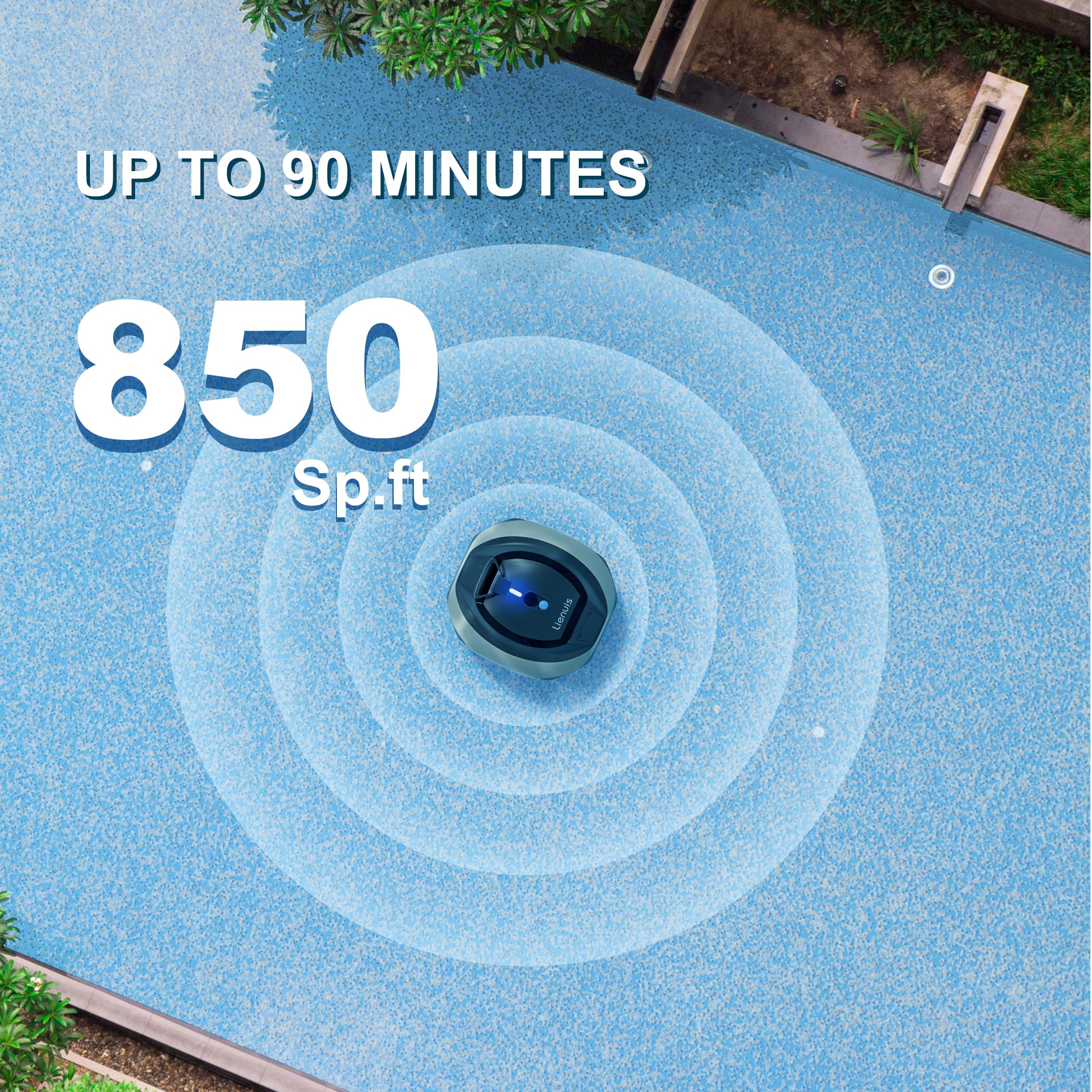 Lienuis parked by pool wall self-parking for simple retrieval