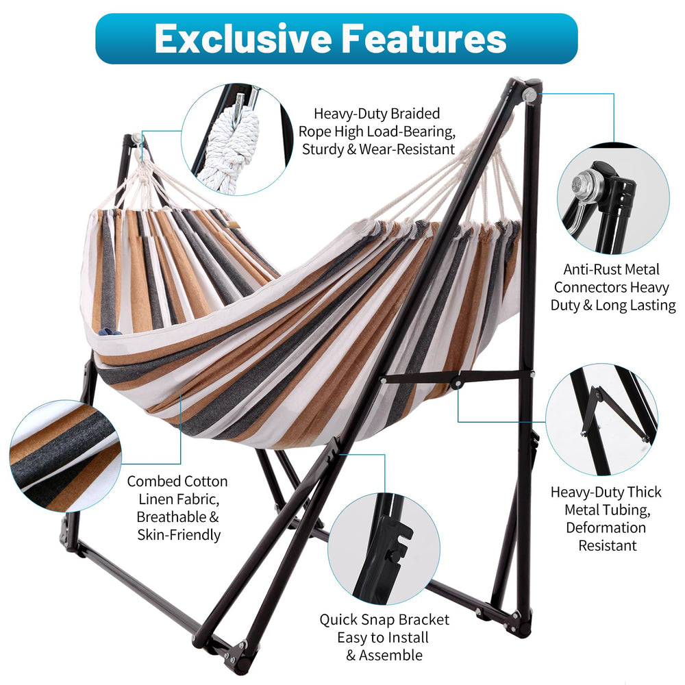 LIEVIM hammock frame connection detail shows secure snap-lock benefit