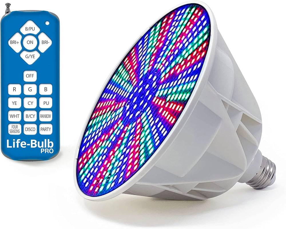 Life-Bulb front packaging showing bulb and remote for effortless upgrade