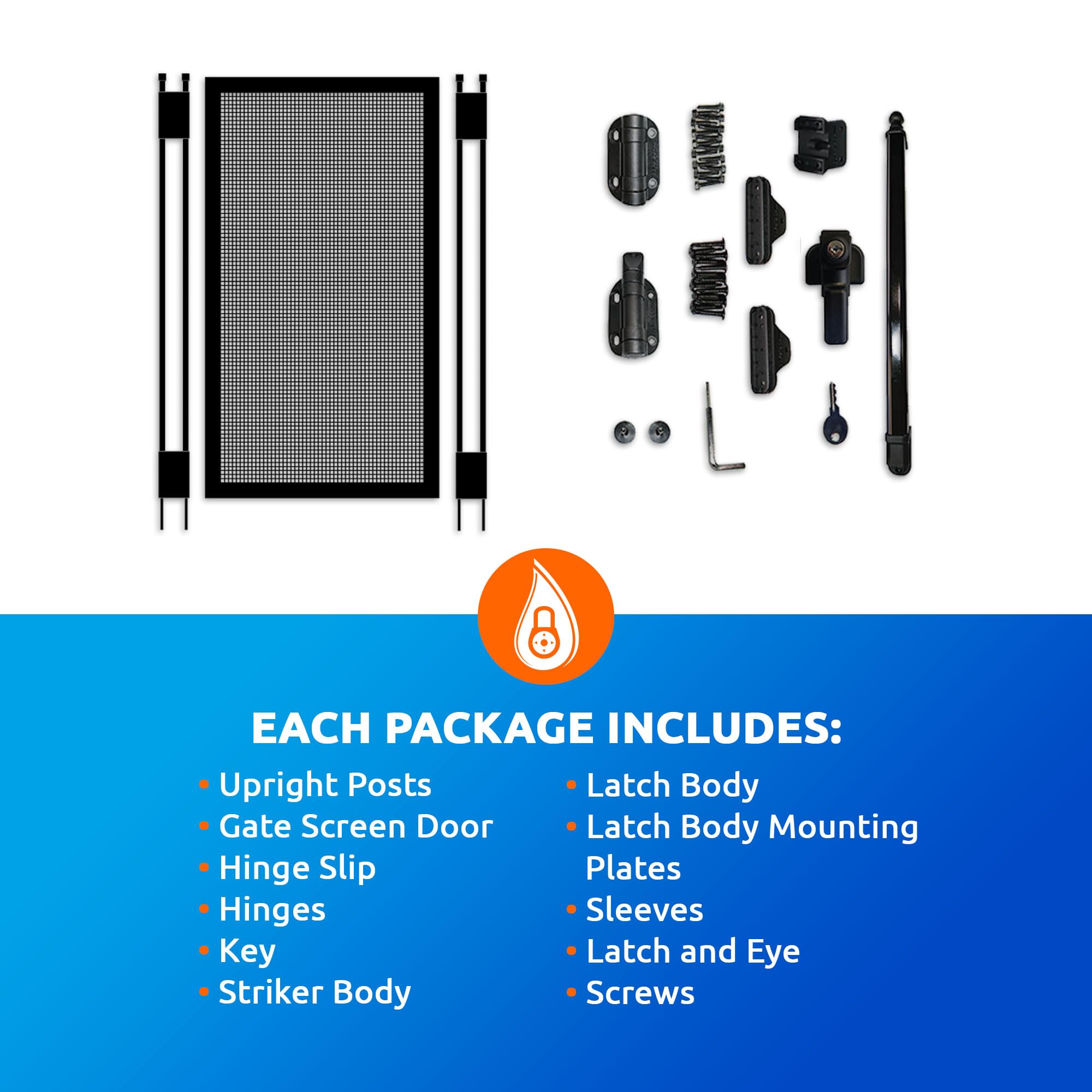 Life Saver self-closing hinge and adjustable swing for convenient operation