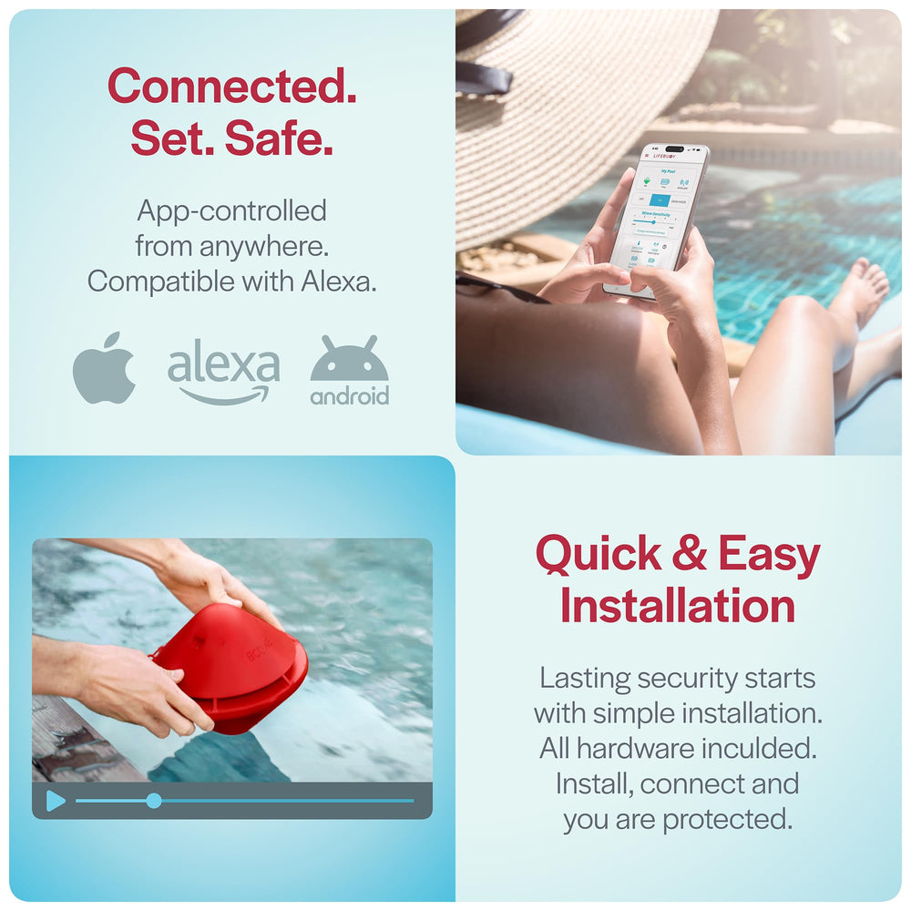 Lifebuoy close-up of Swim Mode button showing easy user control and fewer false alarms