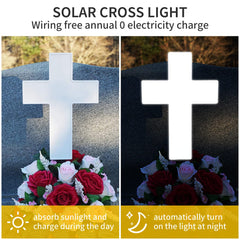 Lifeholic glowing cross at night providing peaceful visible tribute