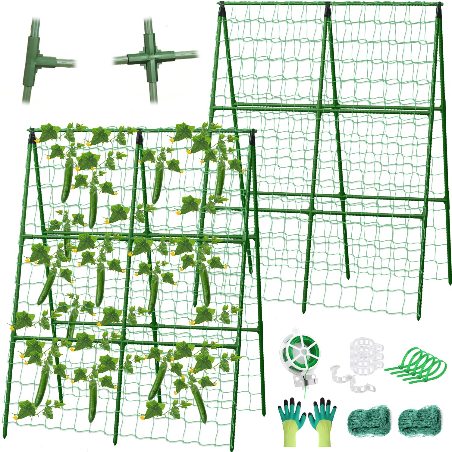 LifeisLuck front view of assembled A-frame trellis showing vertical support benefit