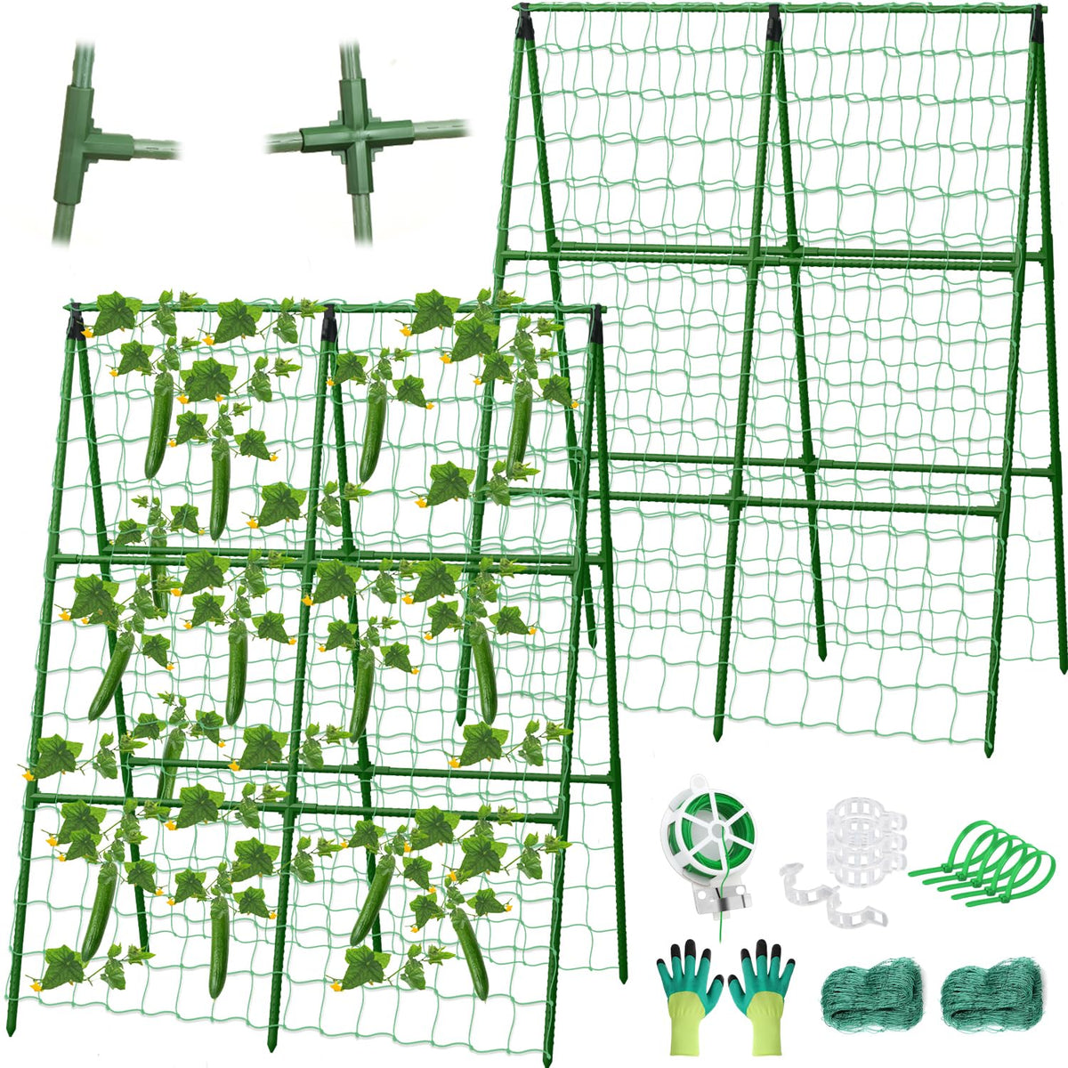 LifeisLuck front view of assembled A-frame trellis showing vertical support benefit