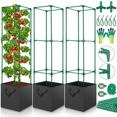 LifeisLuck complete kit front view showing cages and grow bags for neat gardening