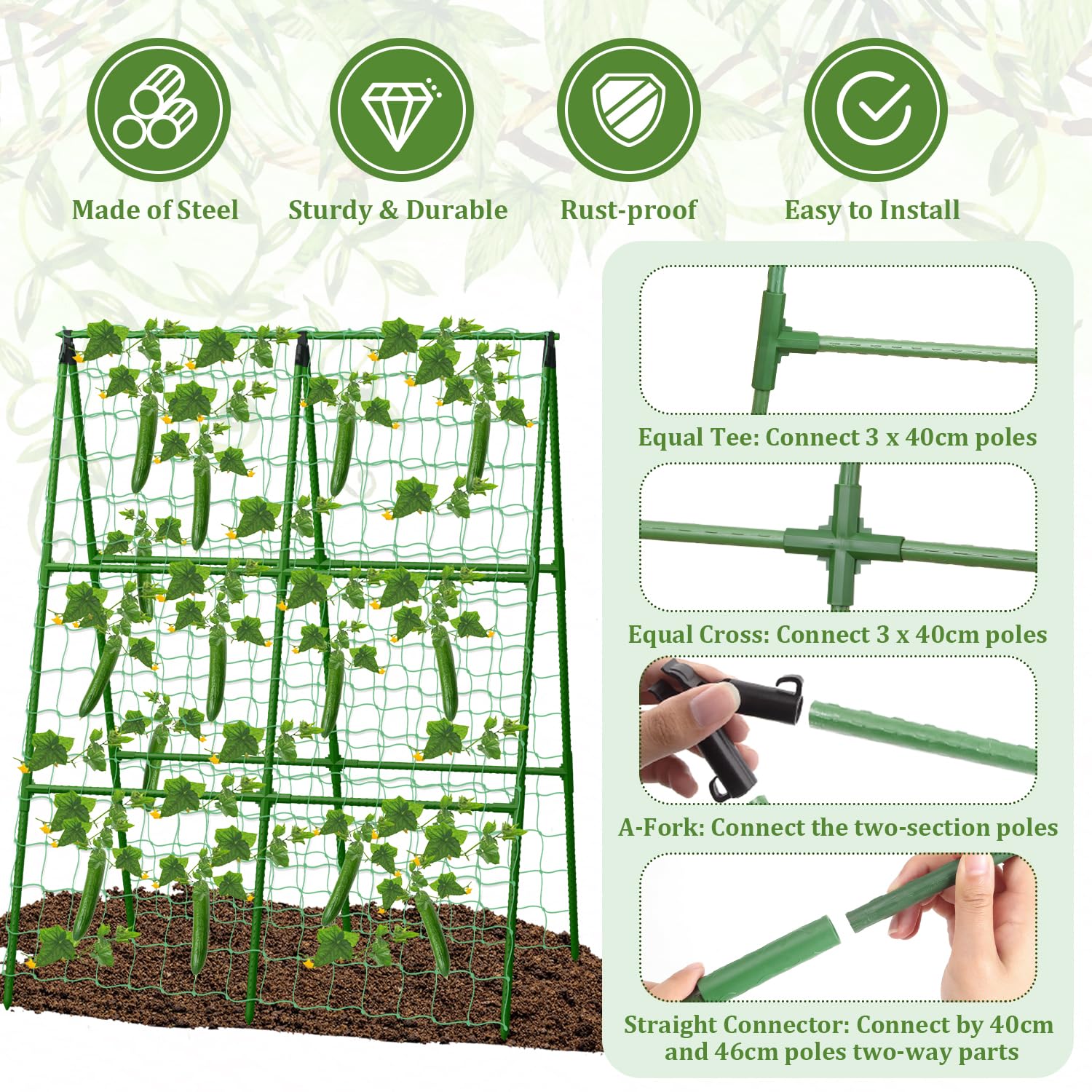 LifeisLuck climbing net texture with clip illustrating secure vine guidance