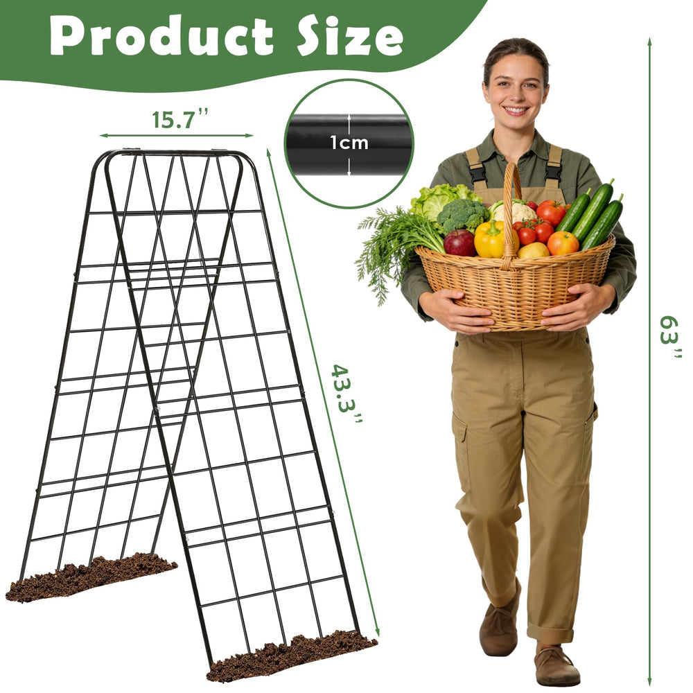 LifeisLuck trellis installed in raised bed demonstrating space-saving vertical growth