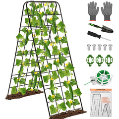 LifeisLuck trellis front view showing sturdy A-frame and neat grid support