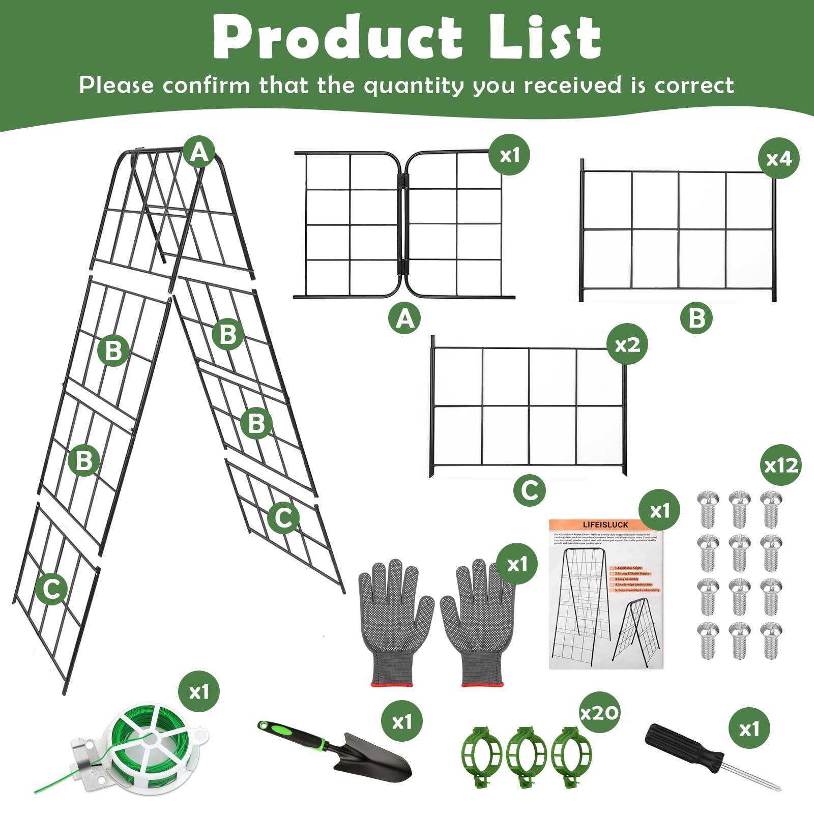 LifeisLuck trellis height adjustment detail illustrating easy resize for crops
