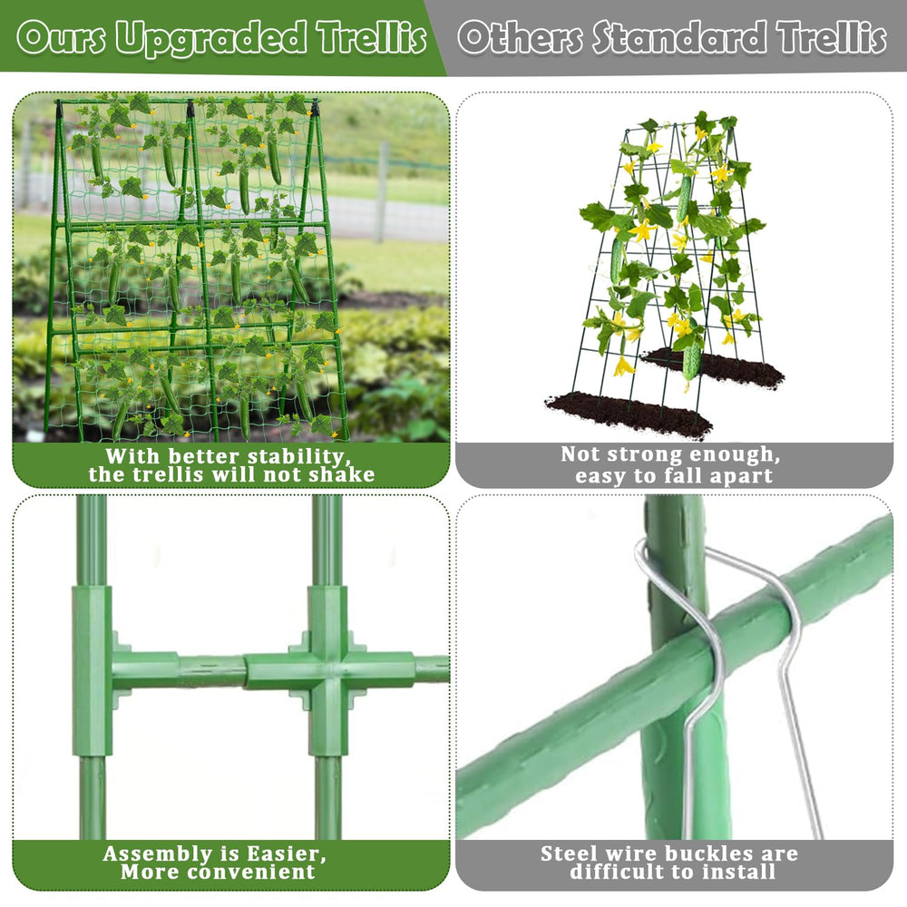 LifeisLuck trellis installed in raised bed showing space-saving vertical growth