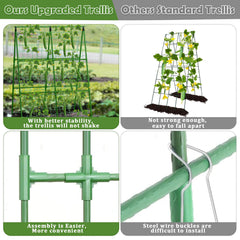 LifeisLuck trellis installed in raised bed showing space-saving vertical growth