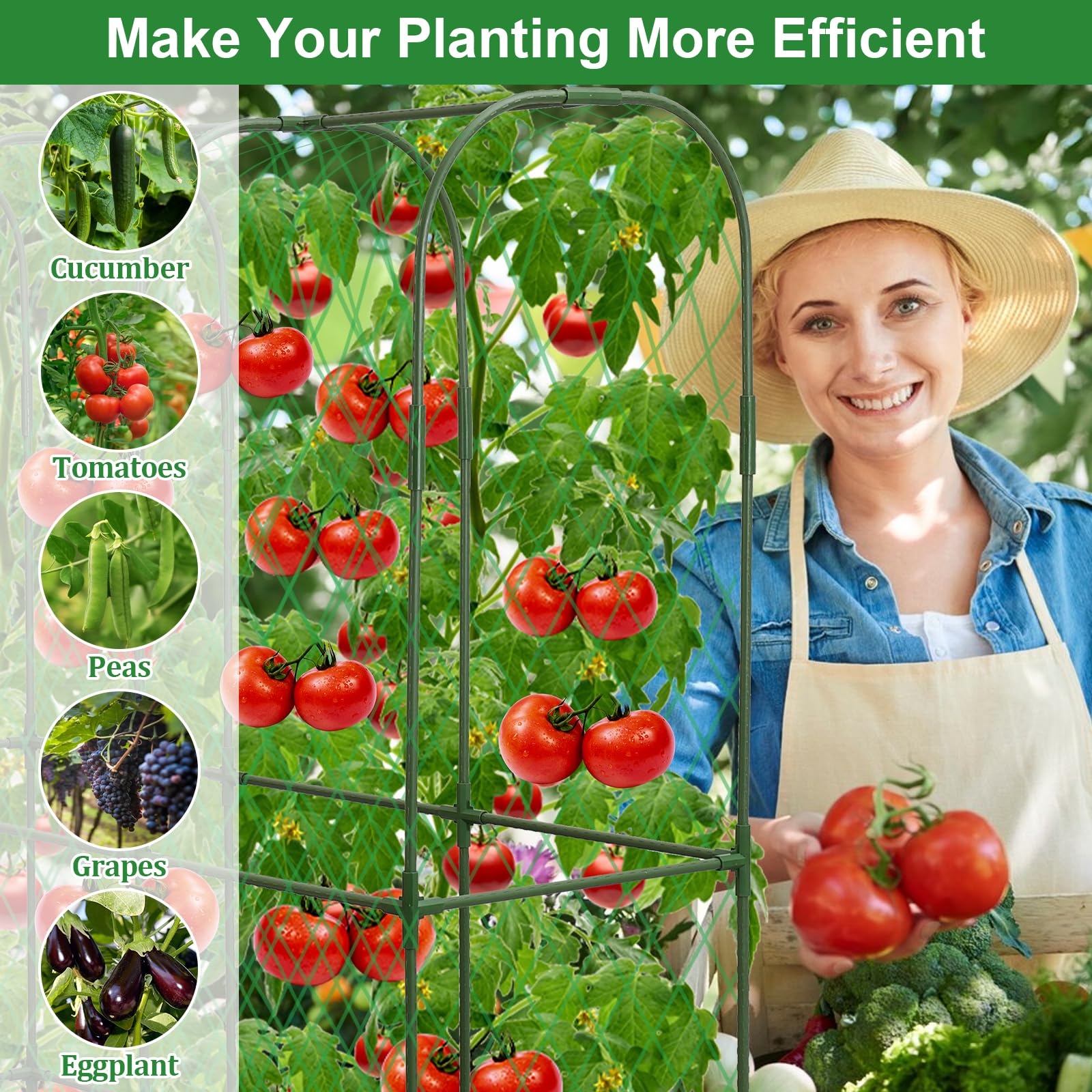 LifeisLuck trellis in backyard garden highlighting tidy vertical vegetable display