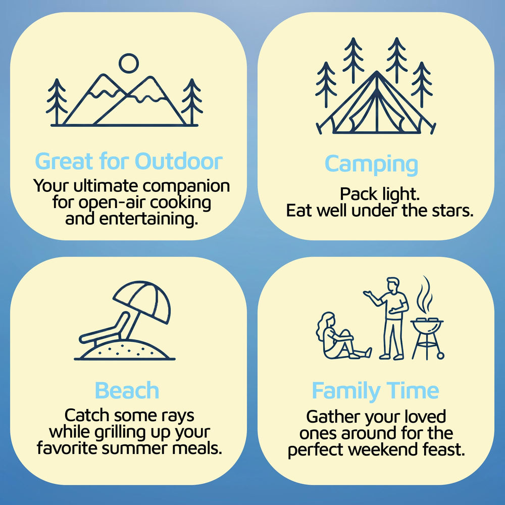 Lifemaster at campsite cooking dinner showing outdoor usability and family-friendly meals