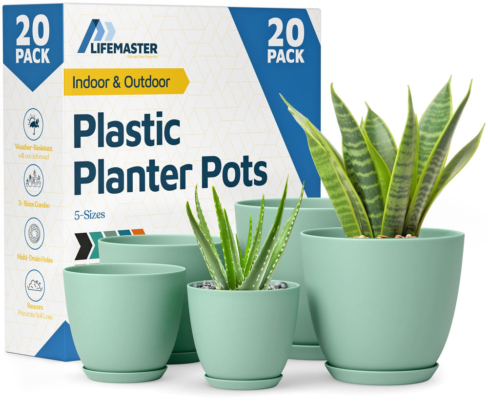 Lifemaster front view mint planter set showing modern design and tidy arrangement