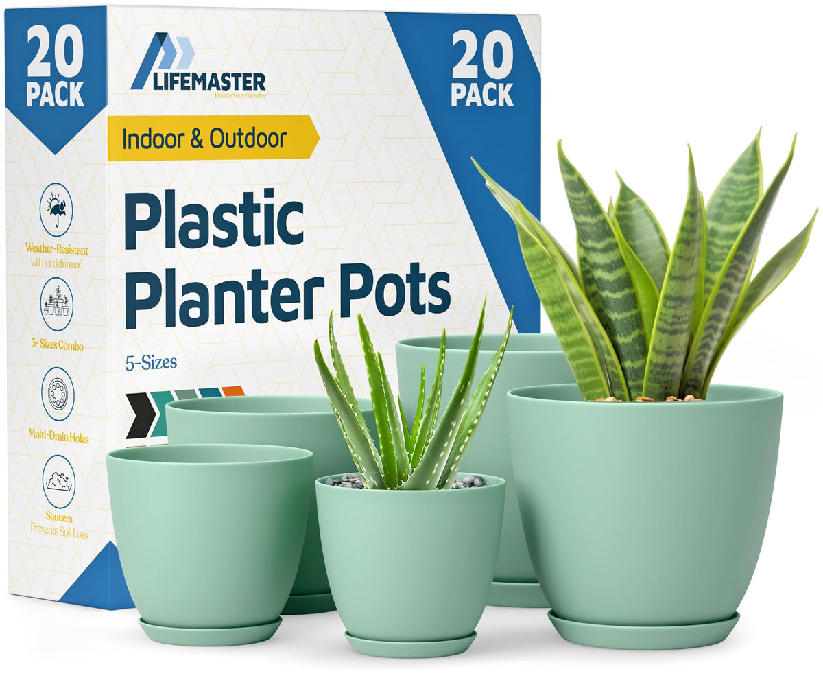 Lifemaster front view mint planter set showing modern design and tidy arrangement