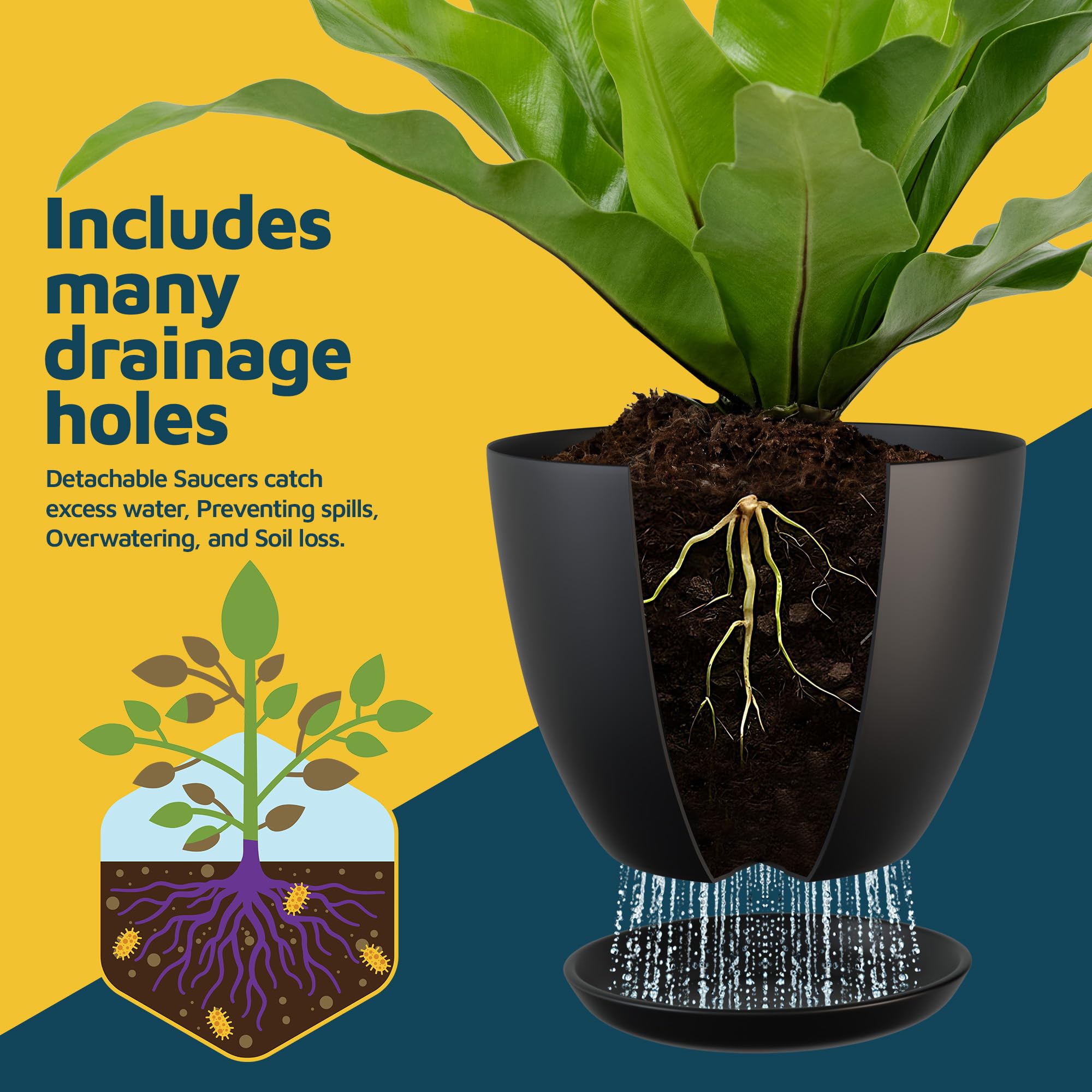 Lifemaster pots styled on windowsill demonstrating attractive indoor display