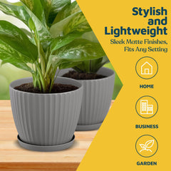 Lifemaster saucer fitted under pot catching runoff to prevent spills