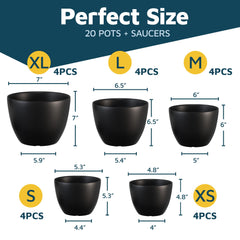 Lifemaster arranged five sizes displaying size variety for diverse plants