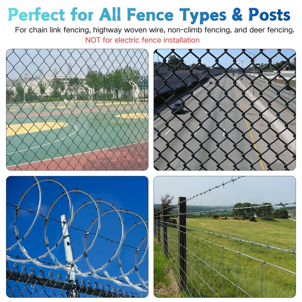 LIFENCE clip securing woven wire to a wooden post for versatile fencing use
