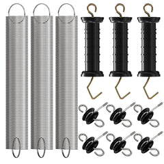 LIFENCE front view of kit with handles springs and insulators for quick setup