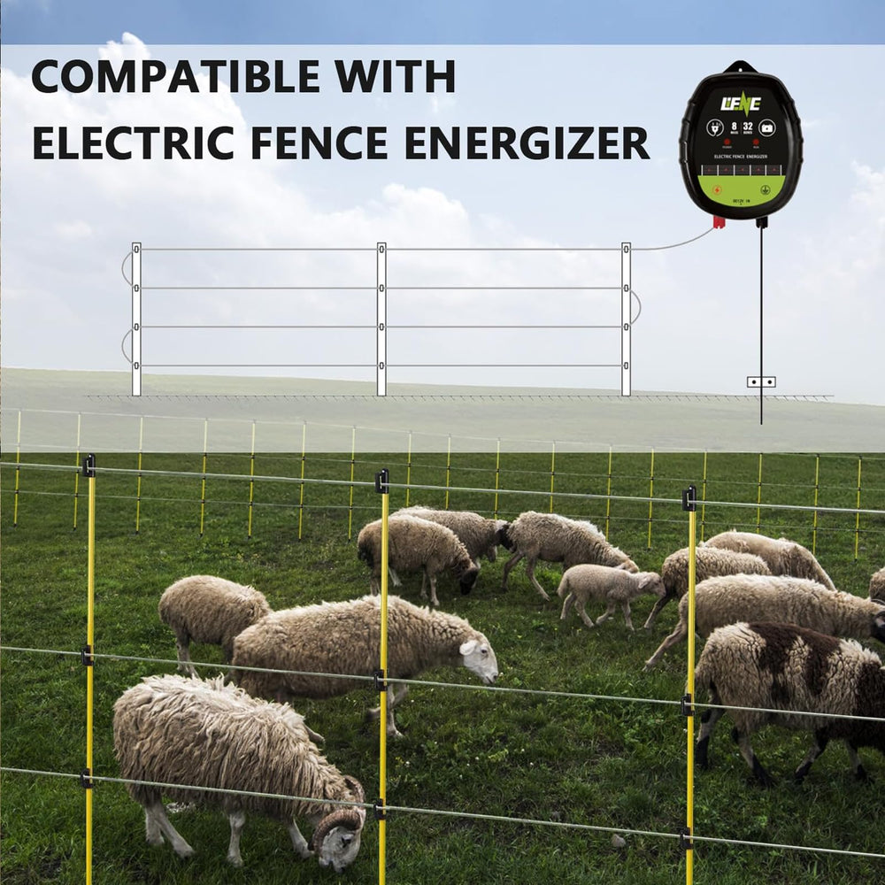 LIFENCE wire feeding from a fencing reel demonstrating smooth unwinding and portability