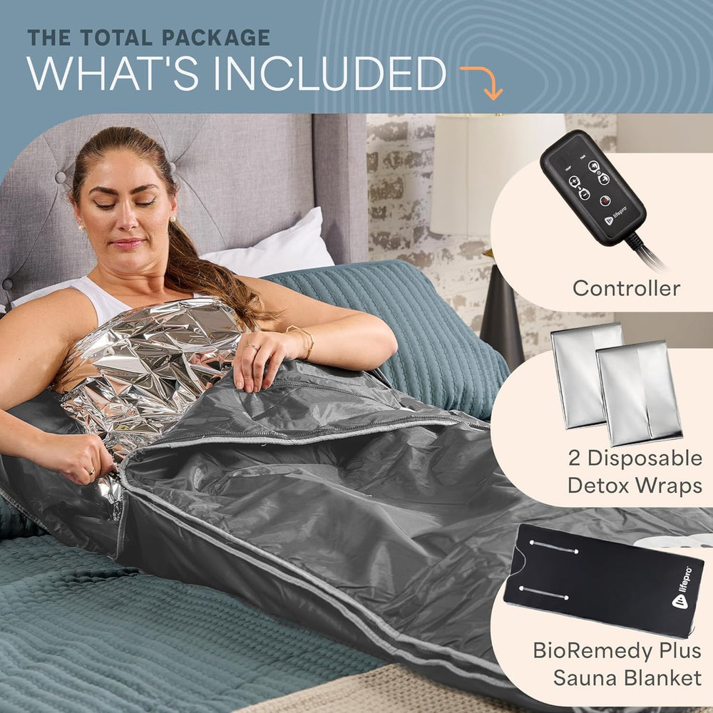 LifePro blanket next to ruler for scale to show adult fit and compact folded size