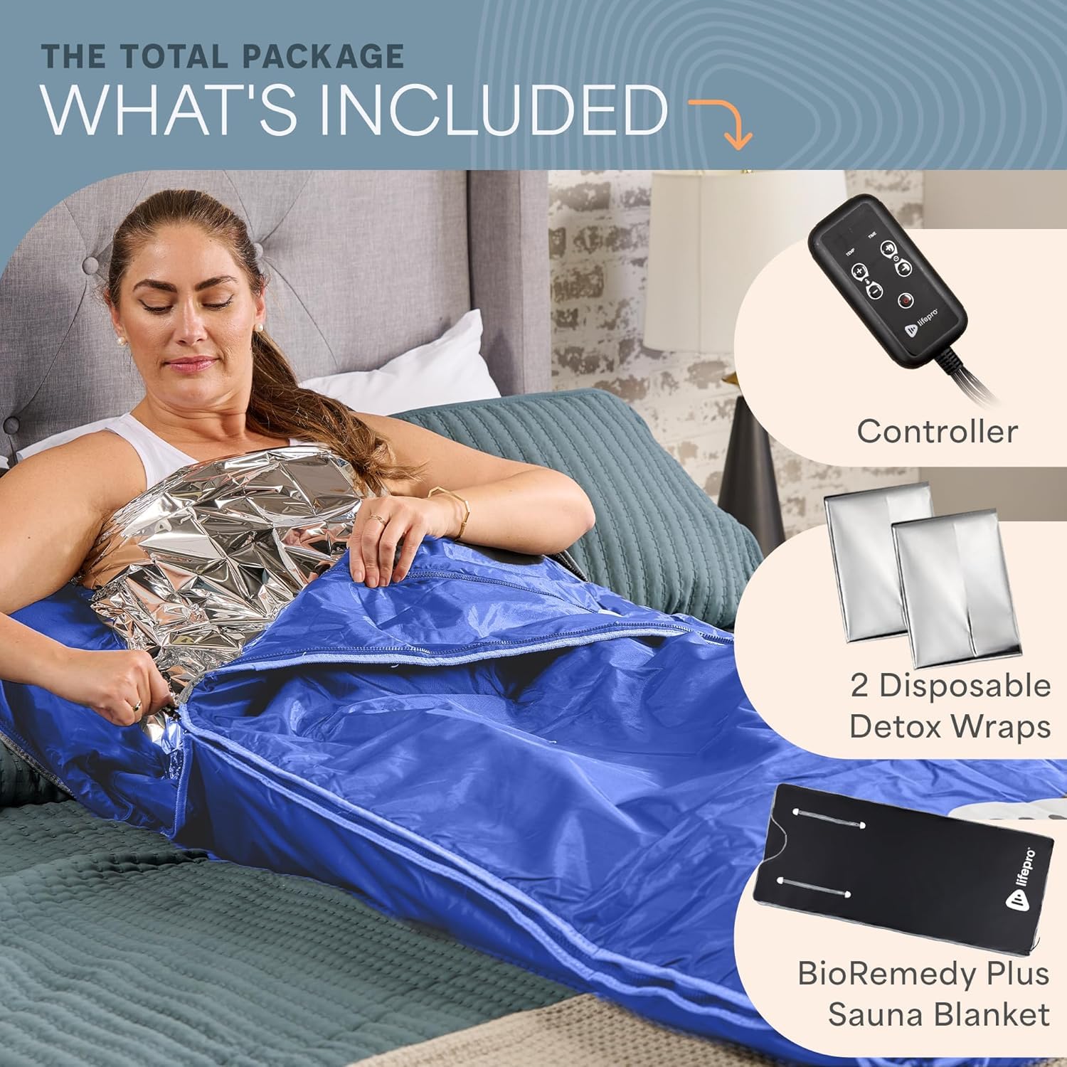 LifePro blanket beside ruler showing 31x71 inch scale for sizing benefit