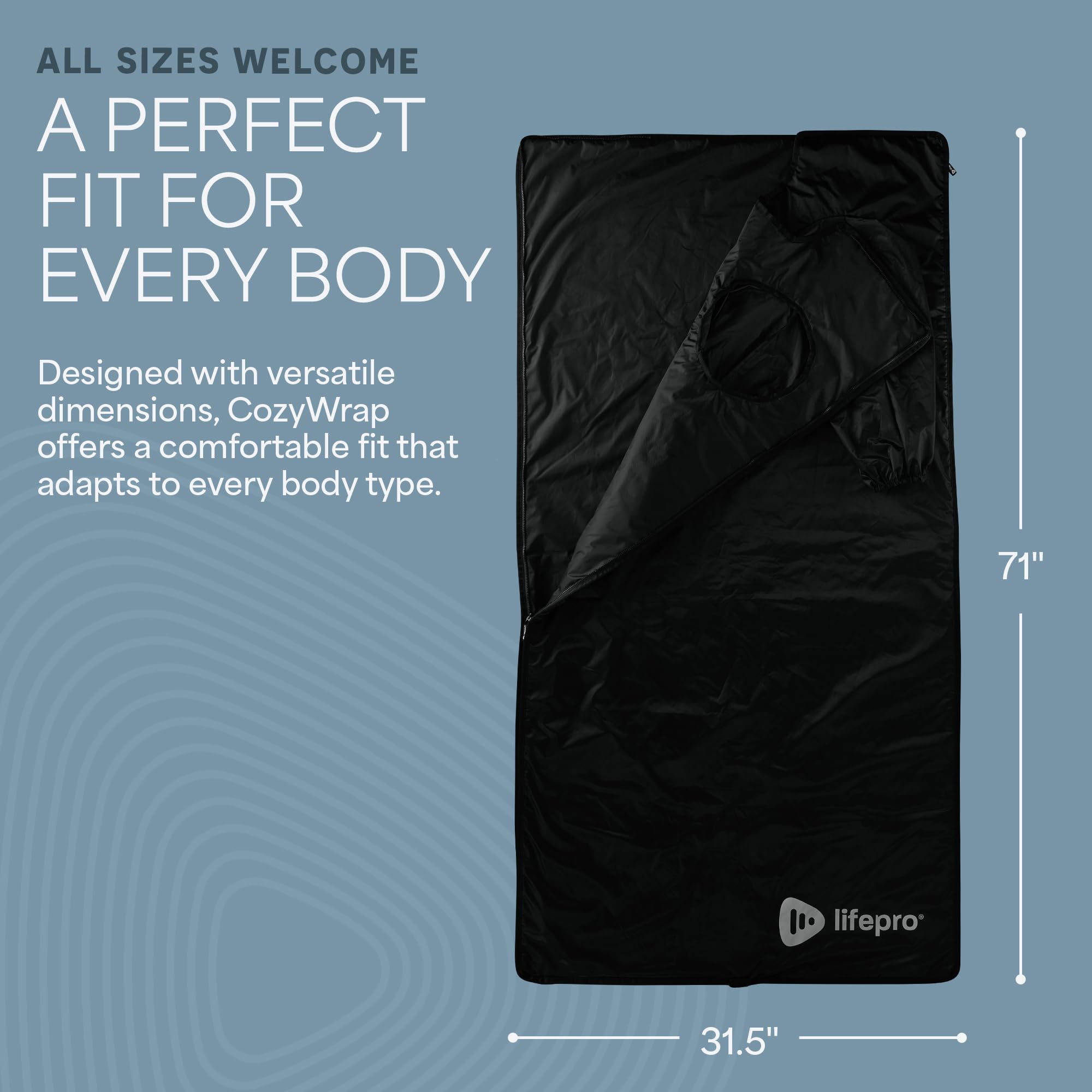 LifePro lifestyle image of person relaxing inside blanket for post-workout recovery