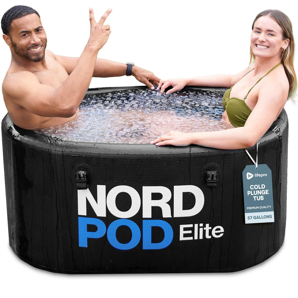 LifePro front packaging showing the portable plunge tub and key features for easy setup