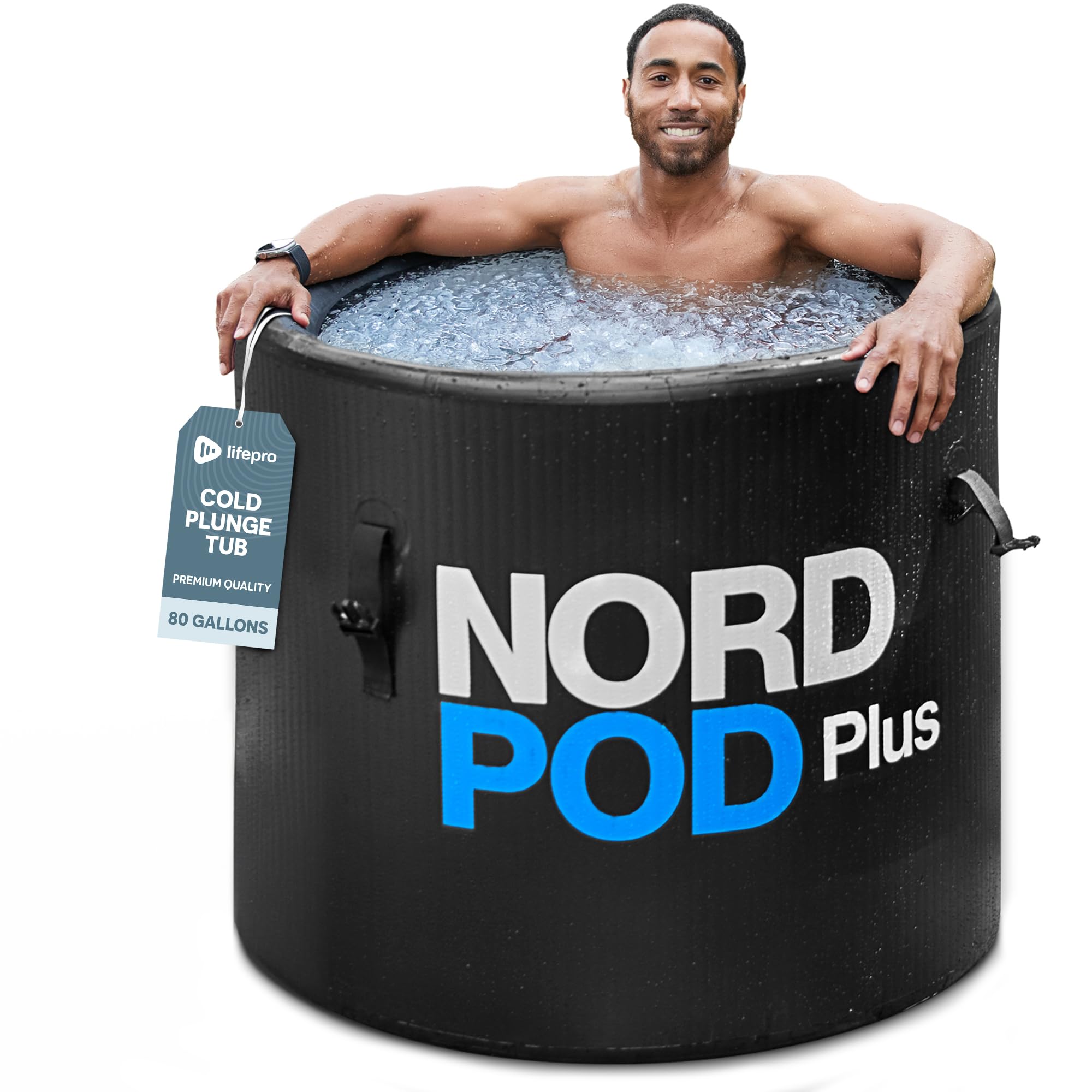 LifePro NordPod front packaging showing tub and accessories for quick setup