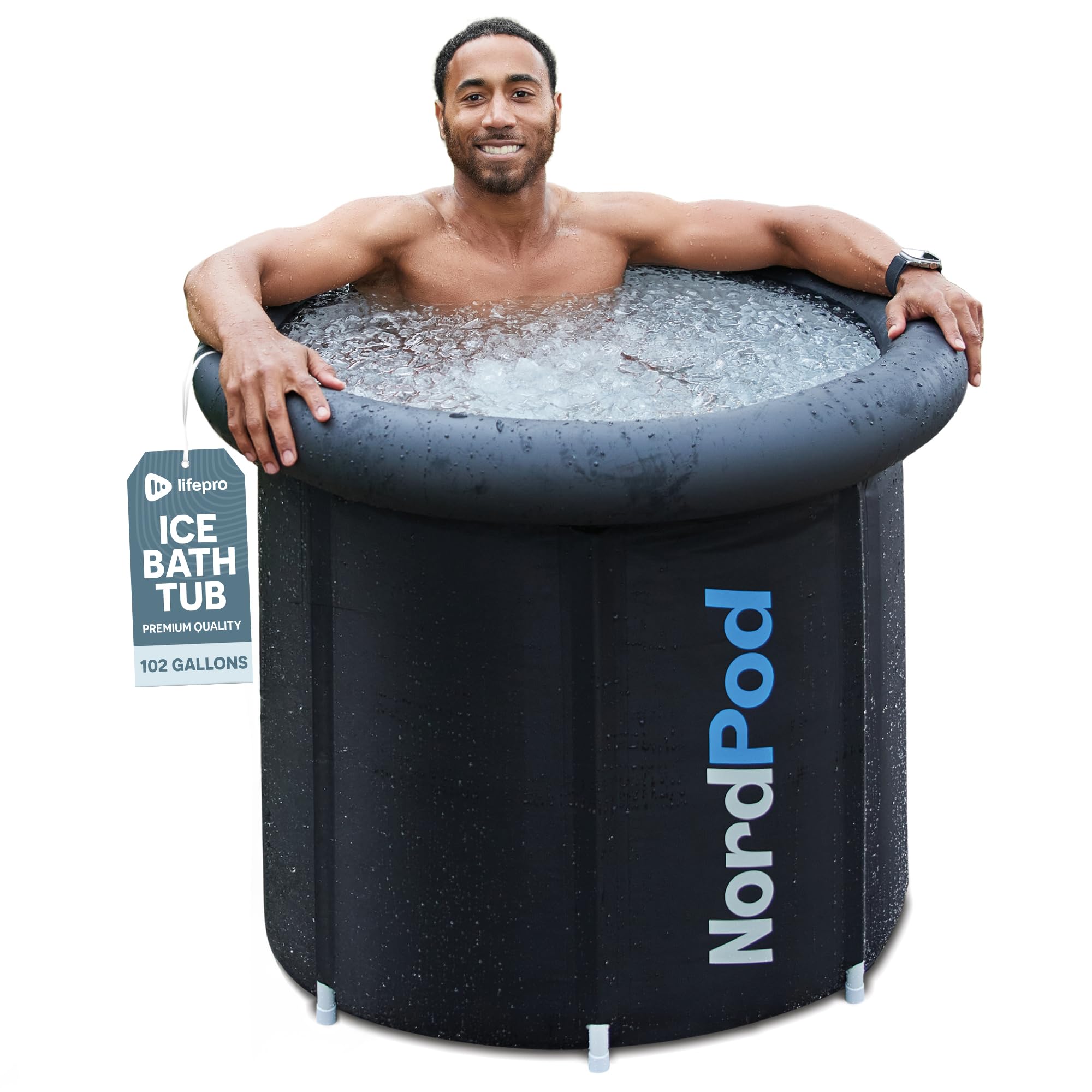 LifePro NordPod front view showing tub and lid for portable convenience