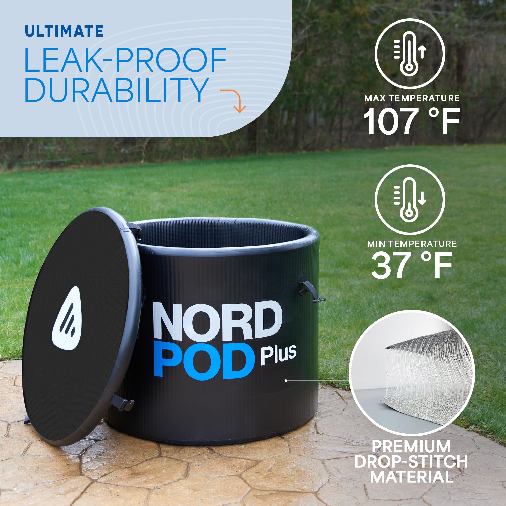 LifePro NordPod inflatable lid buckles securing water cleanliness and cold retention