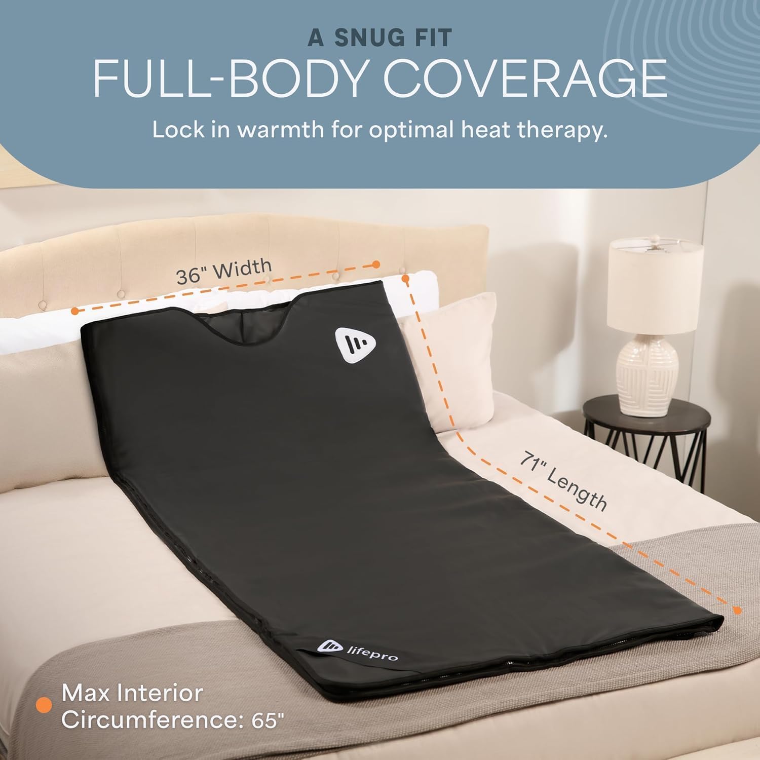 LifePro RejuvaWrap folded into included carry bag for effortless portability