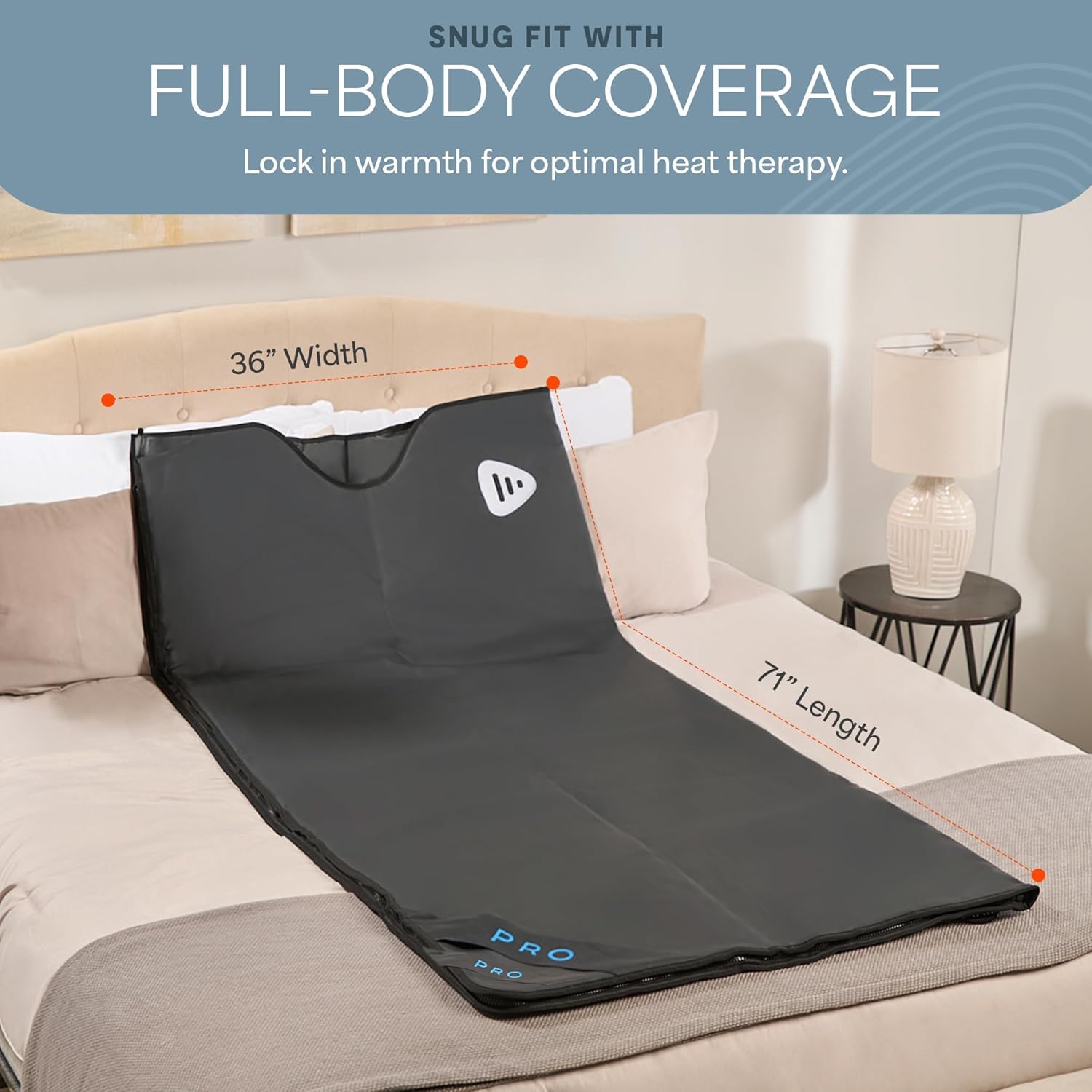 LifePro in-use scene with user lying inside blanket demonstrating at-home convenience