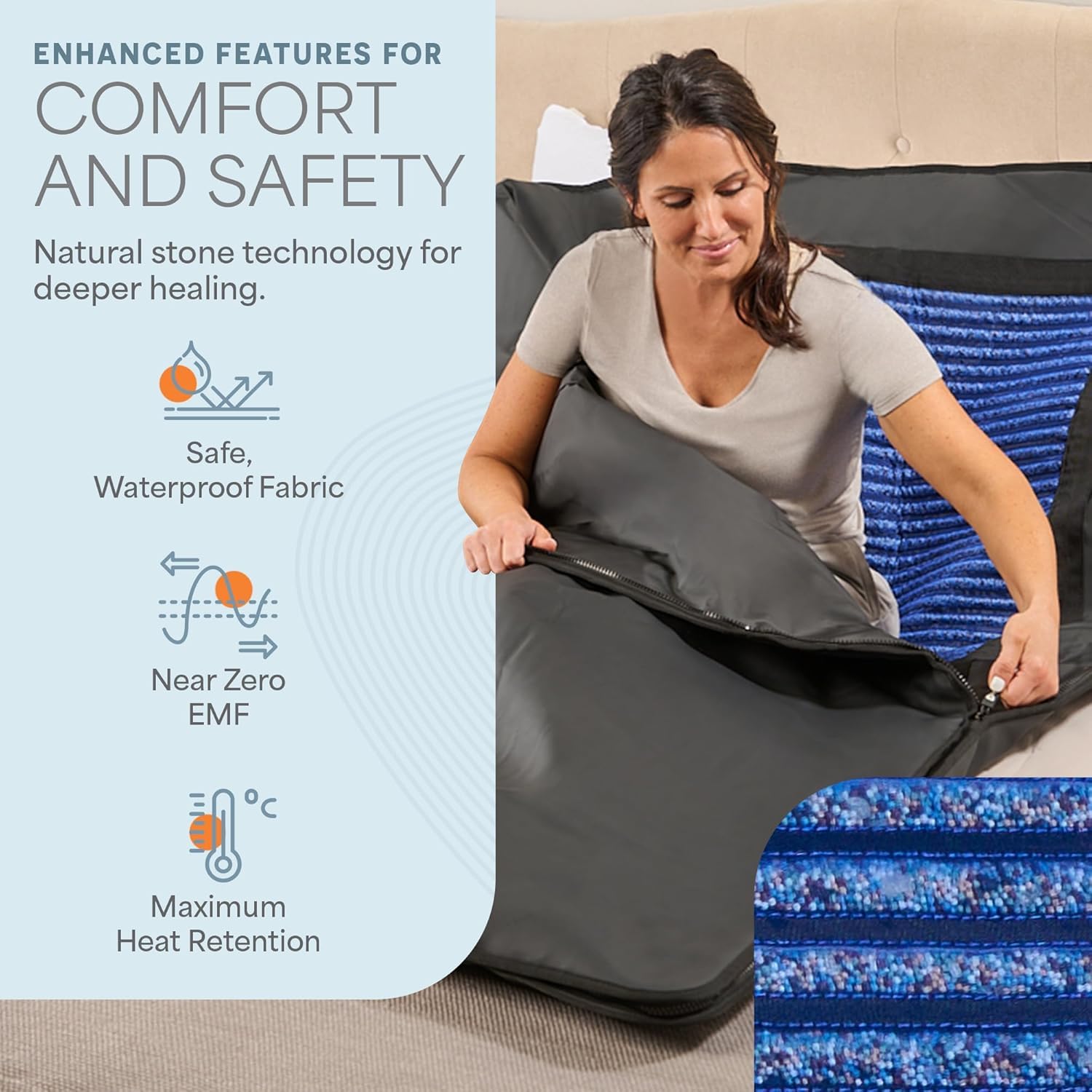 LifePro interior wipeable PU PVC surface displayed for quick cleaning benefit
