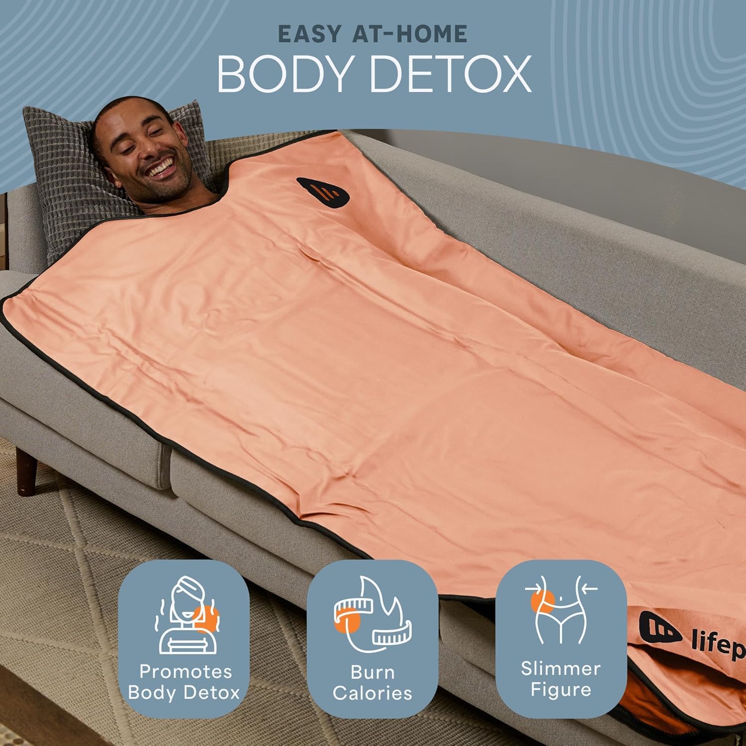 LifePro open full blanket displayed flat showing full-body coverage benefit