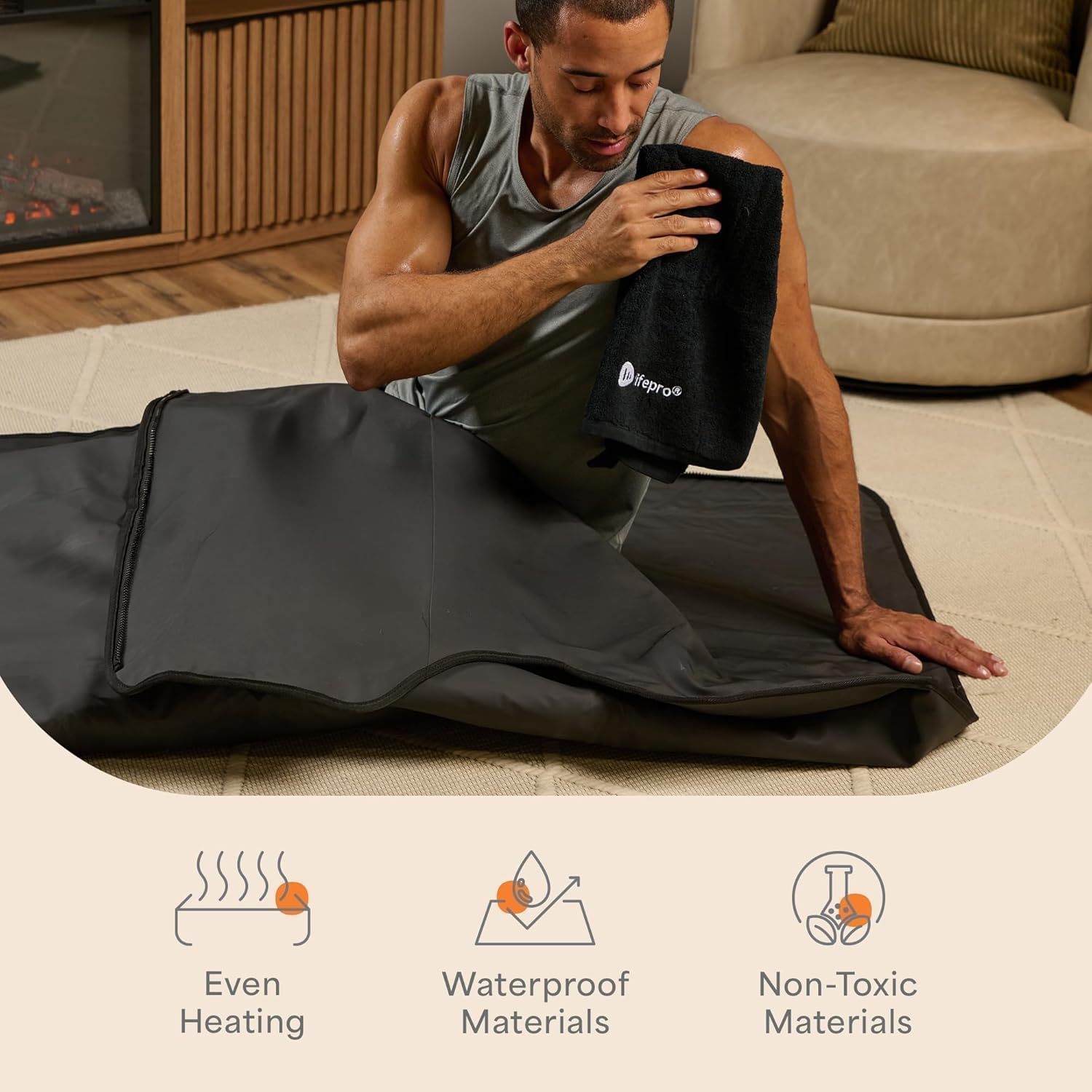LifePro RejuvaWrap waterproof surface texture easy wipe-clean for simple maintenance