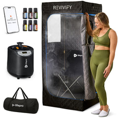 LifePro Revivify front view showing tent entrance and compact footprint for easy home use