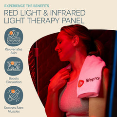 LifePro Revivify close-up of the 105-LED red light panel showcasing therapy LEDs