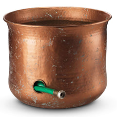 LifeSmart front view of pot holder showing rustic finish and neat hose concealment benefit
