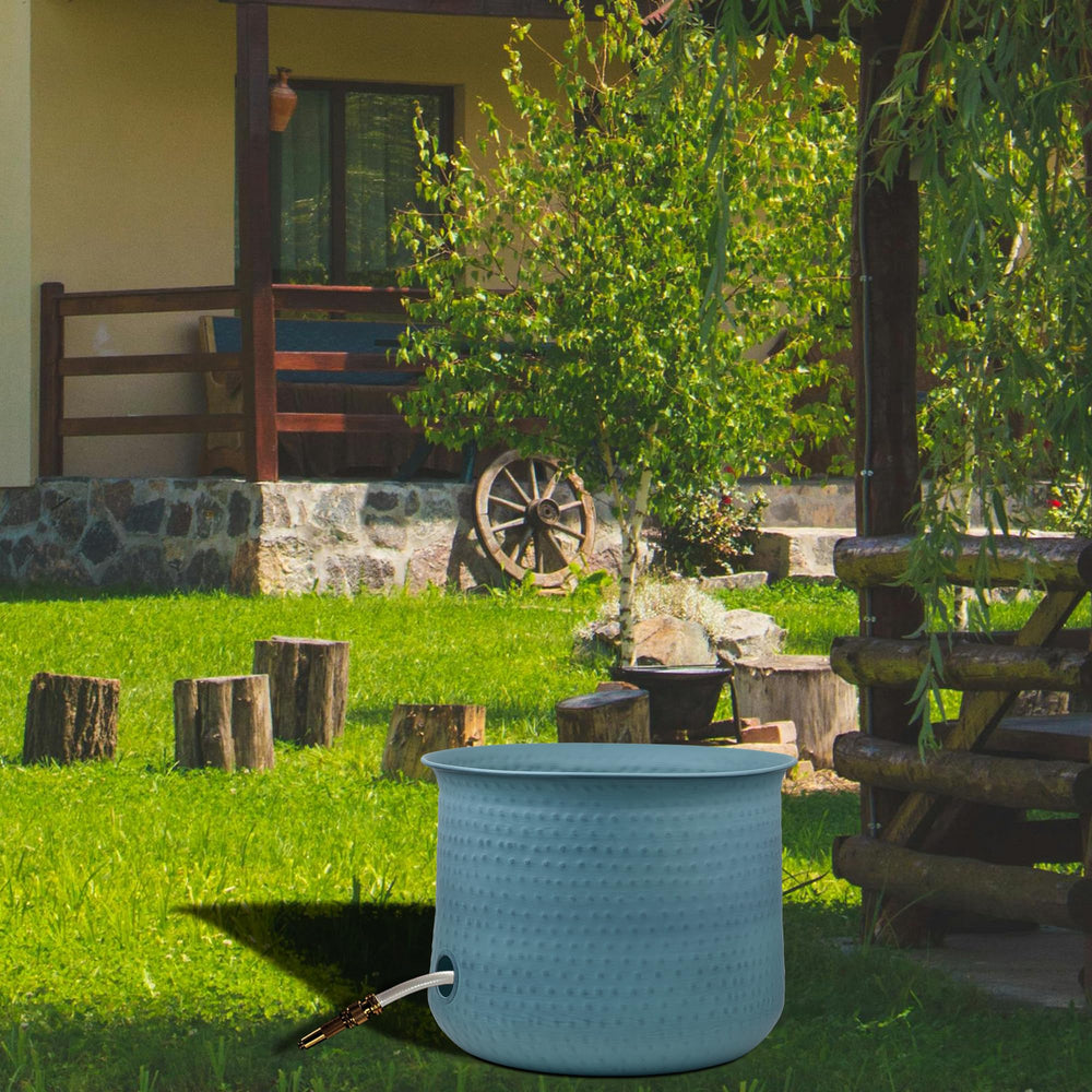LifeSmart pot staged in garden demonstrating stylish outdoor organization